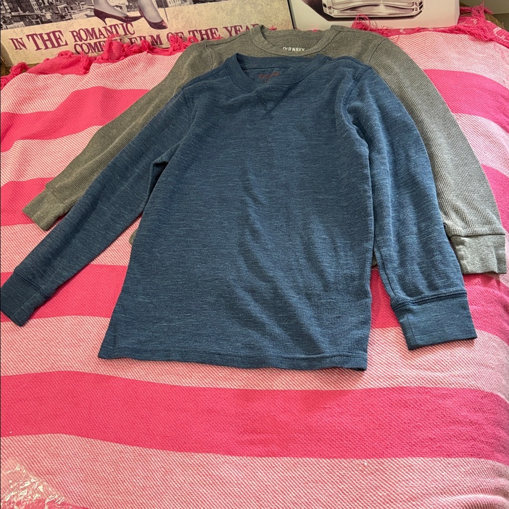 Old Navy and Kat and Jack Kids Long Sleeve Tees - Blue, Gray